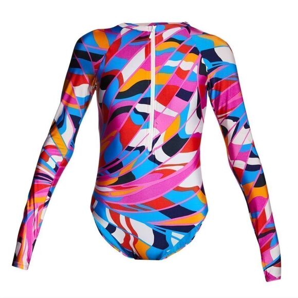 NEW 2023 TRINA TURK RIO ZIP-UP PADDLE SUIT RASH GUARD SWIMSUIT SIZE XLAR… - Picture 3 of 16